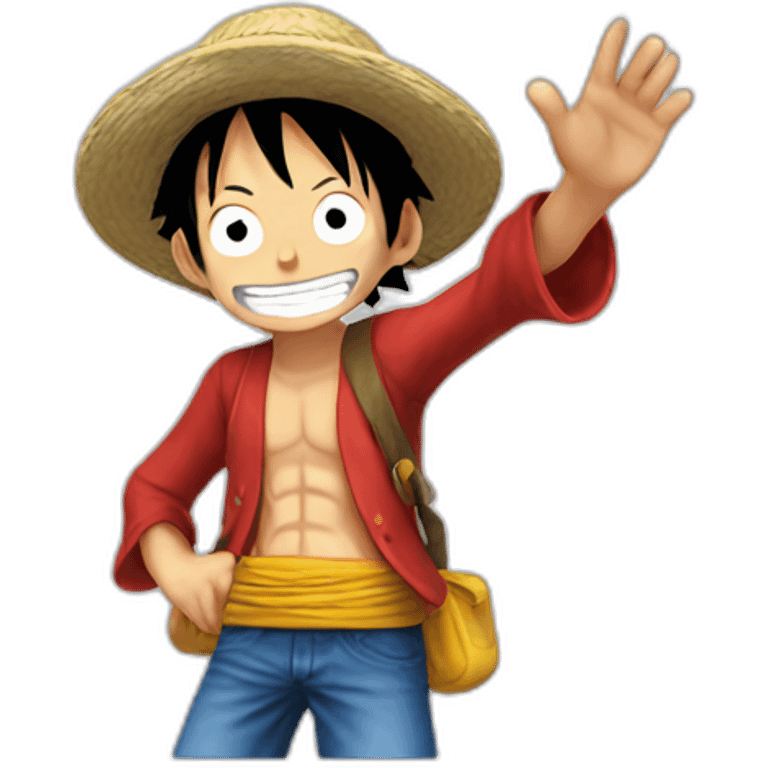 luffy waving emoji