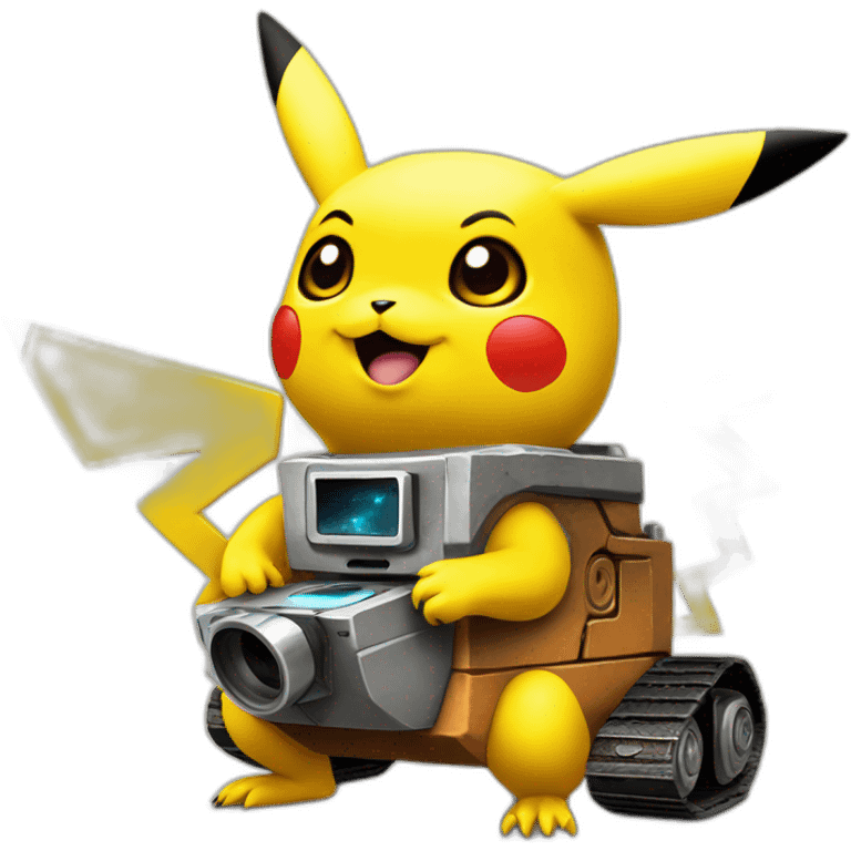 Pikachu shoots wall-e emoji