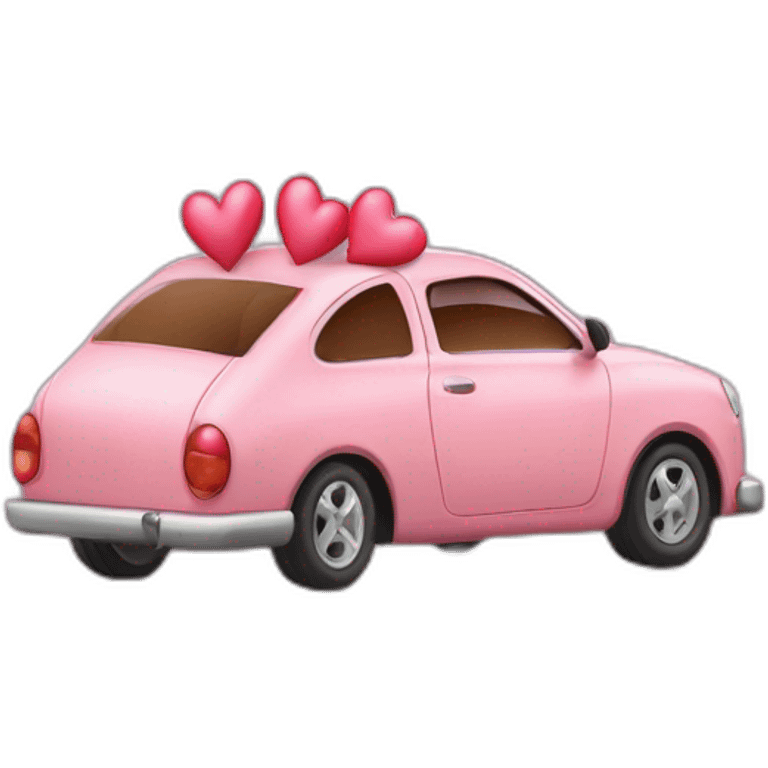 Car de cerdito con corazones en vez de ojos emoji