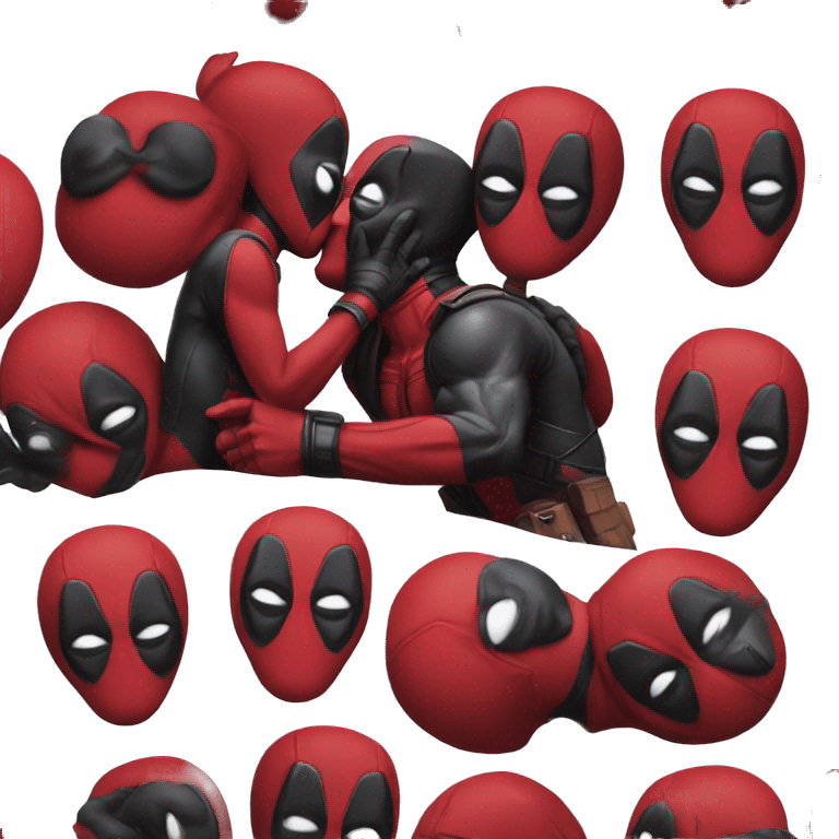 deadpool kissing emoji