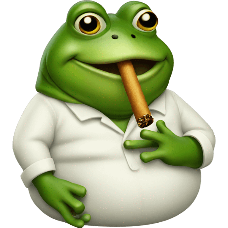 fat frog smoking  emoji