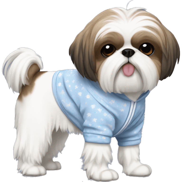 Shih Tzu wearing a onesie emoji