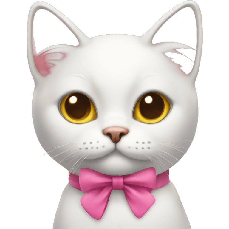 Colored Cat with pink bow emoji