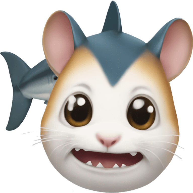 Hamster with shark emoji