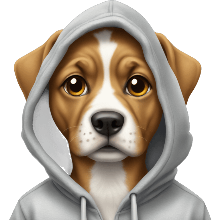 Dog emoji with a hoodie emoji