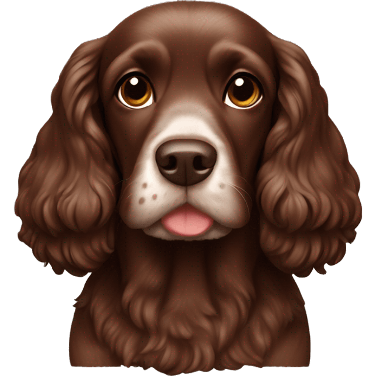 Chocolate dog Cocker spaniel emoji