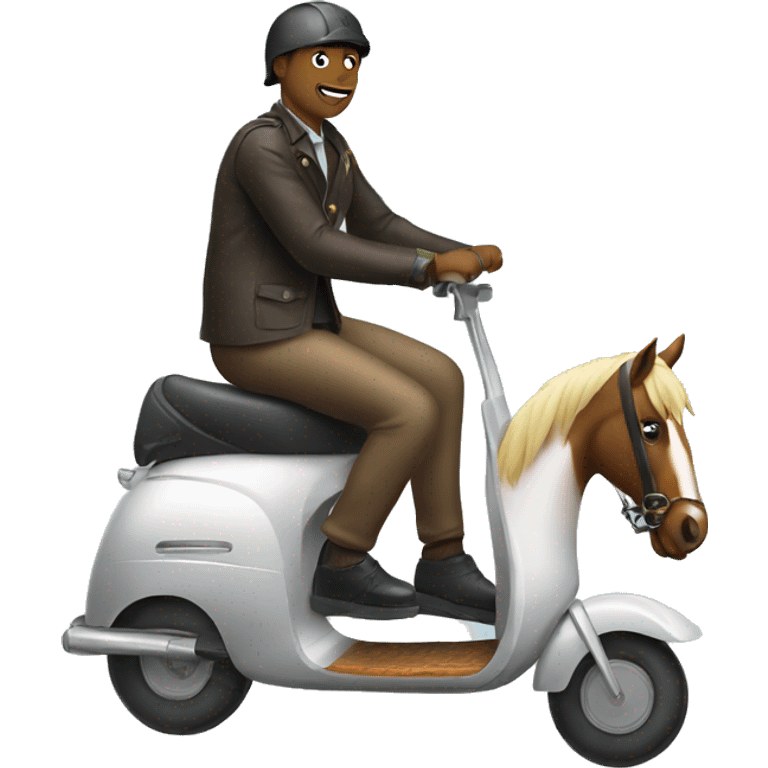 Horse riding with a scooter  emoji