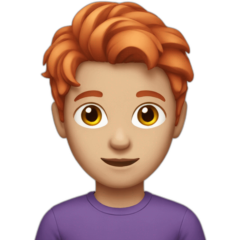 Red hair with purple shirt teenager emoji