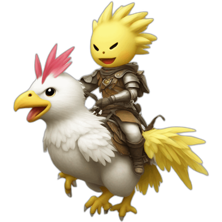 Moogle riding chocobo emoji