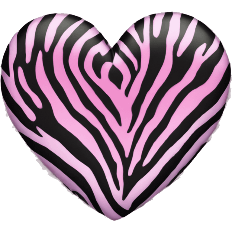 dark pink zebra print heart emoji