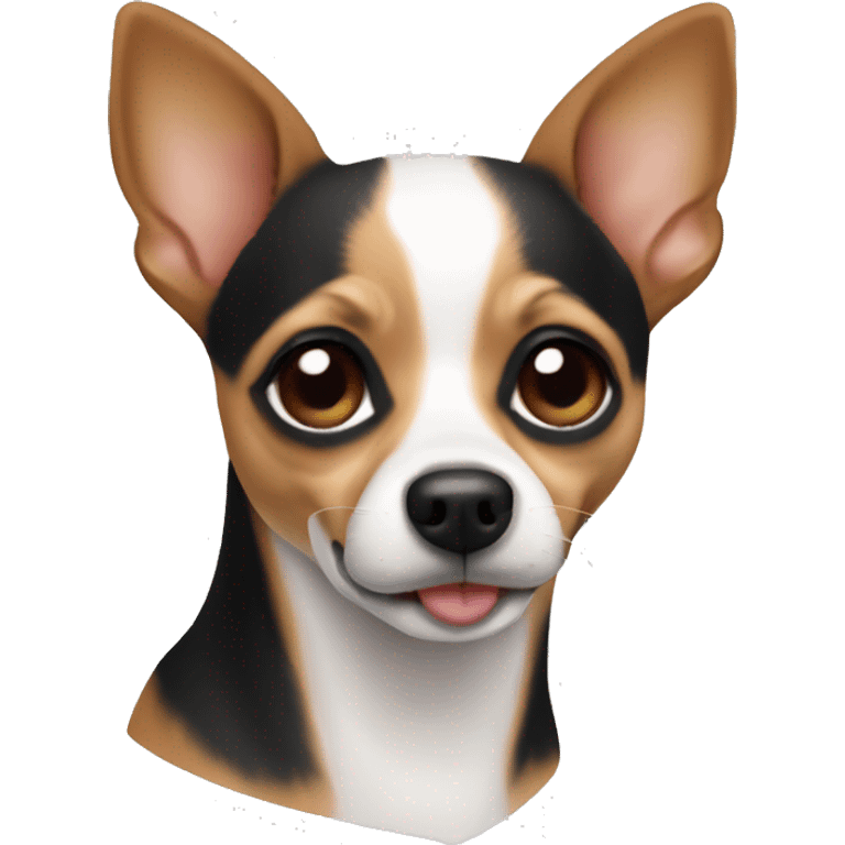 Chihuahua jack russel with all brown face except nose emoji