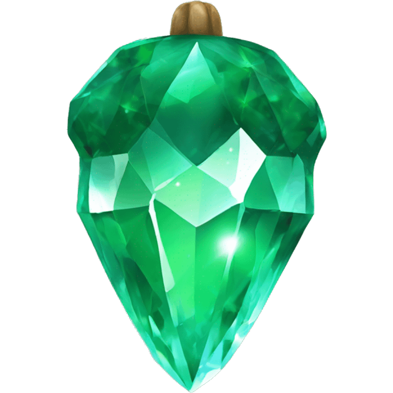 sparkling emerald Acorn like diamond emoji