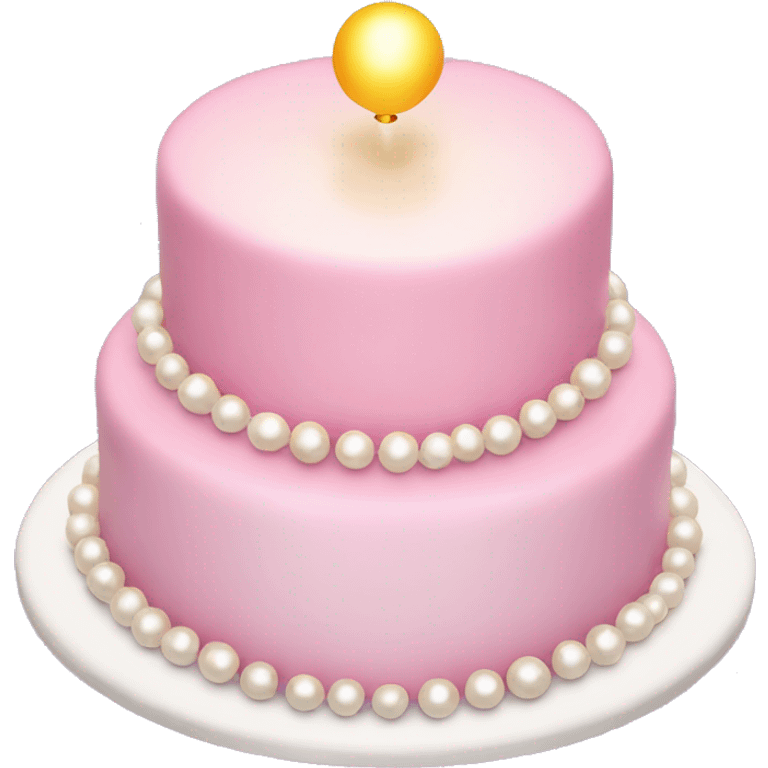 Pearl ligh pink birthday cake emoji