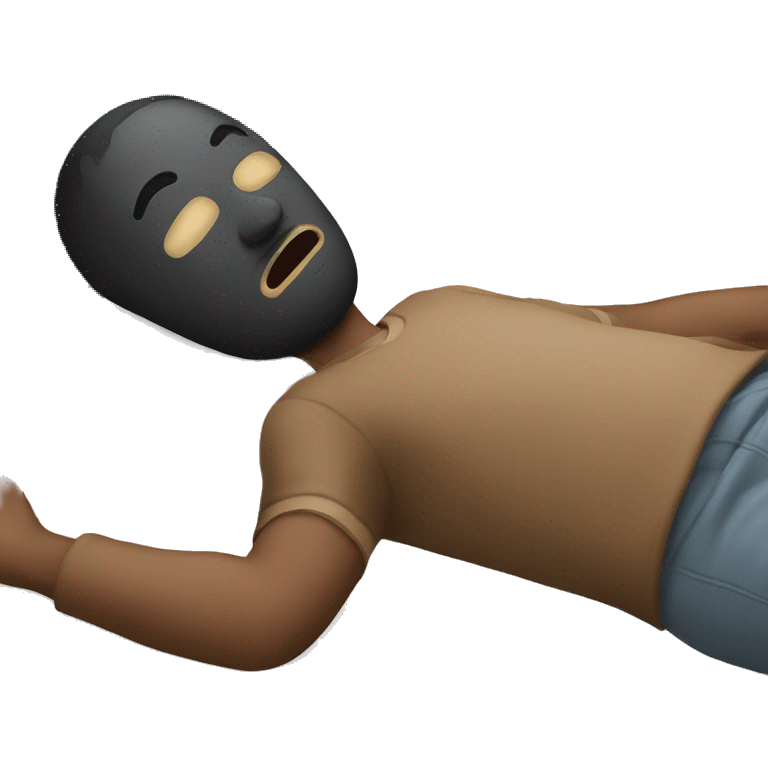 A man have mask and sleeping on bed emoji