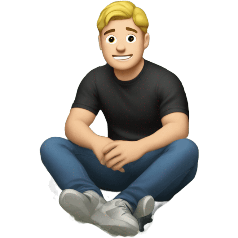 Mr. Beast sitting on pile of cash emoji