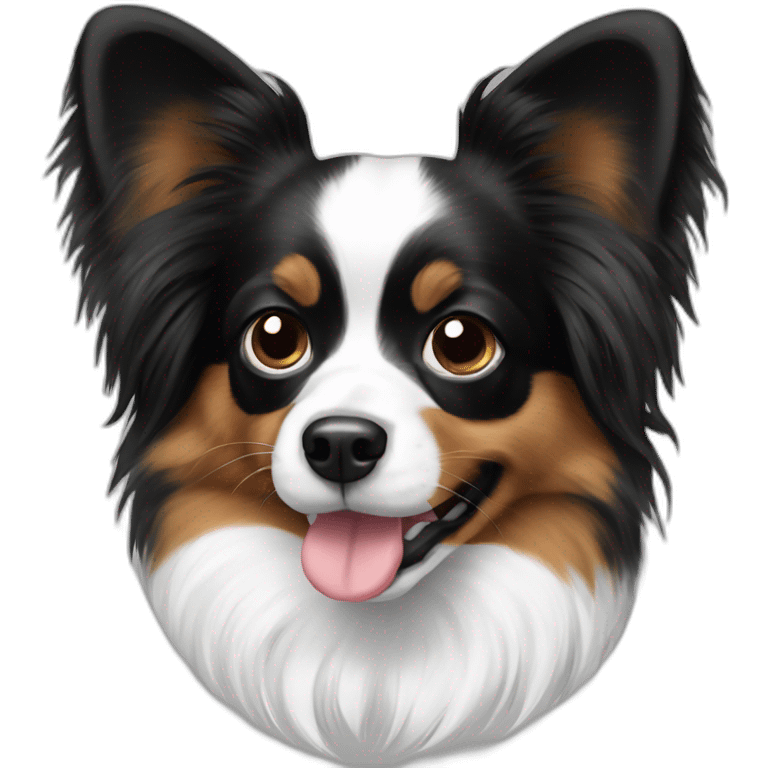 black and white papillon emoji