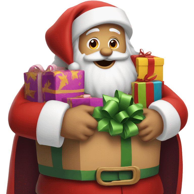 Santa Claus gives gifts emoji