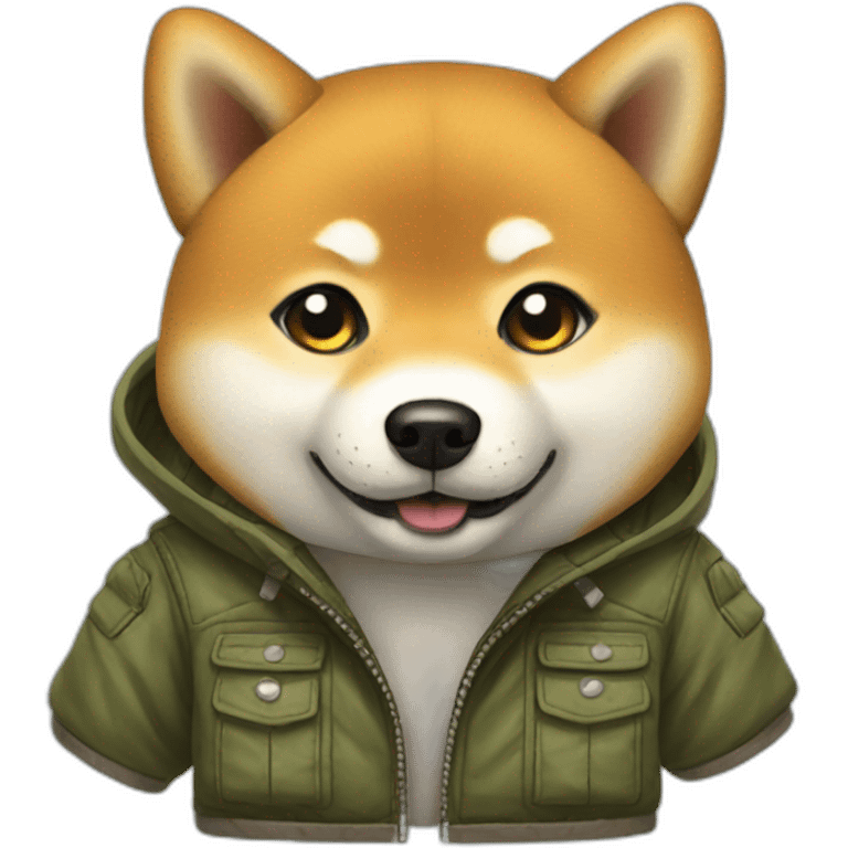 Shiba inu with a jacket emoji