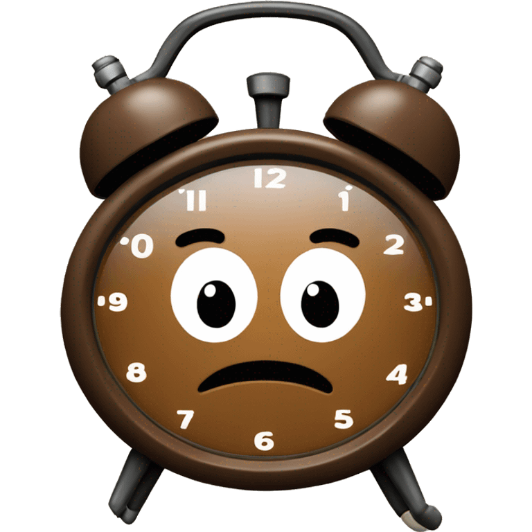 Brown alarm clock emoji