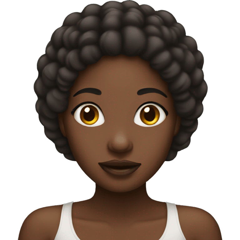 black girl with mole above lip emoji