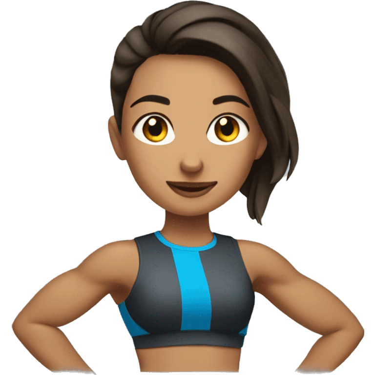 brunette girl at gym emoji