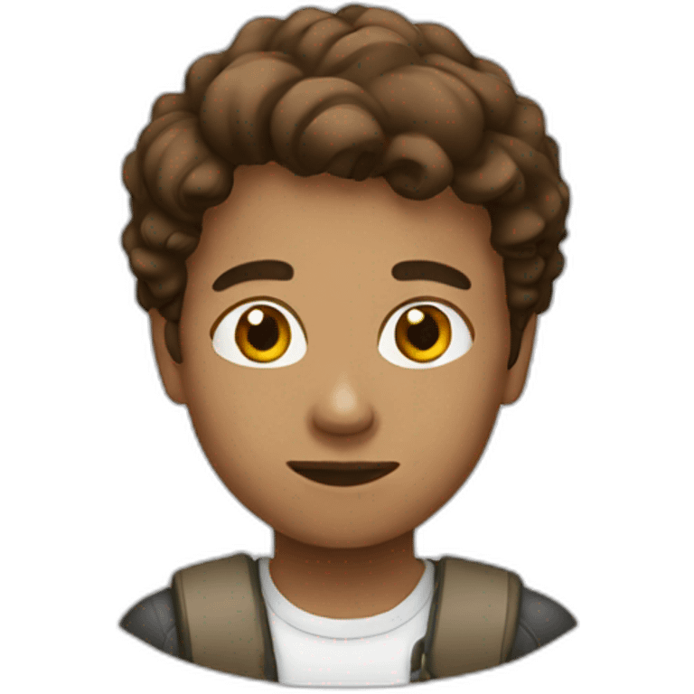 White student with brown hair   emoji