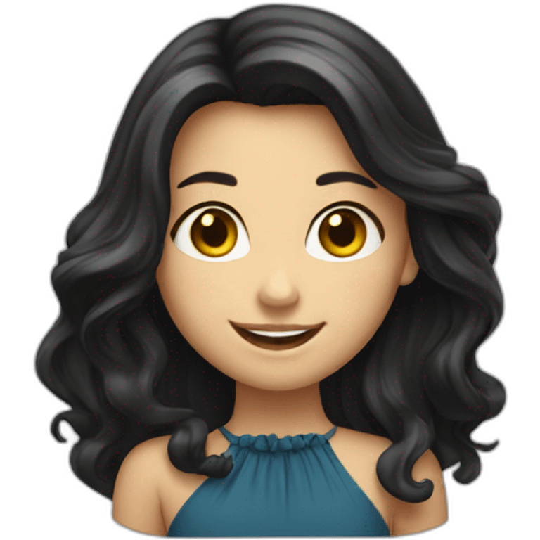 Smiling-elegant-girl-with-dark-long-hair emoji