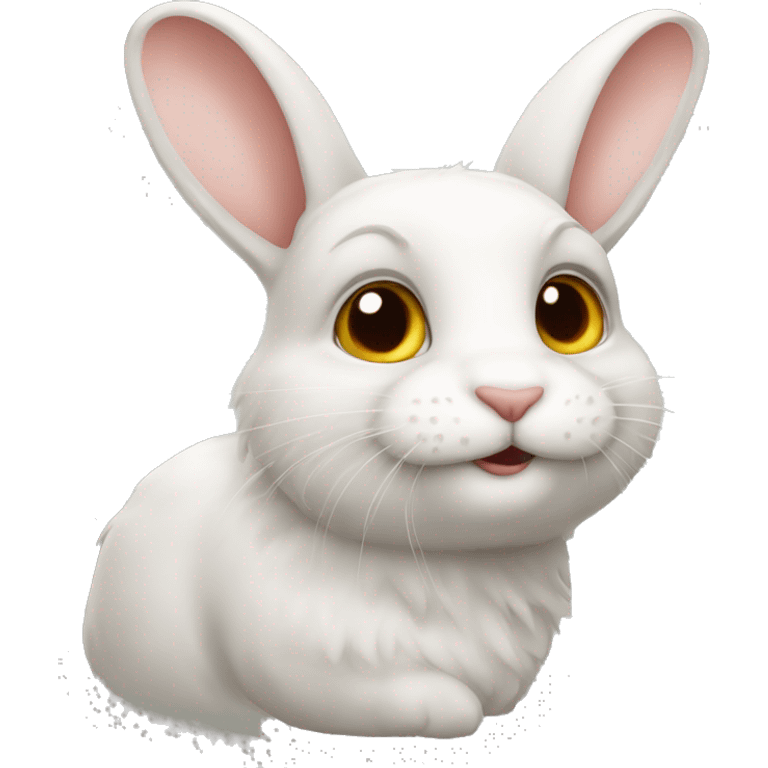 lapin avec chat emoji