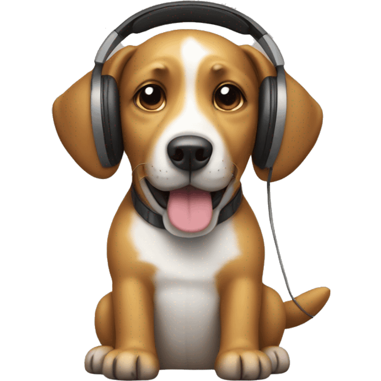 dog with headphone emoji