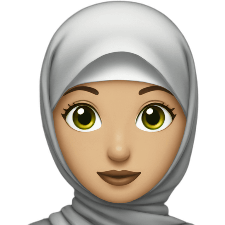 hijabi with green eyes emoji