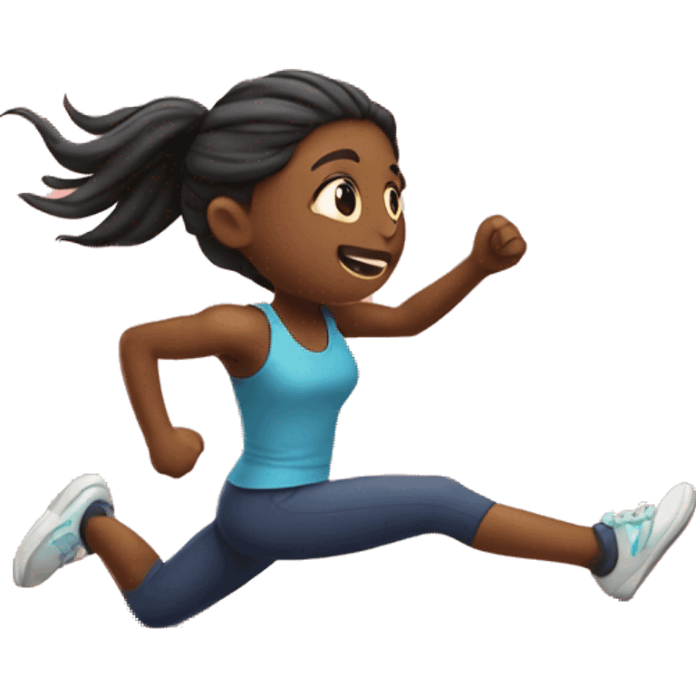 Girl run over a hurdle emoji