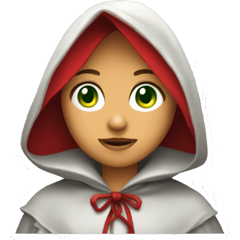 red riding hood green eyes emoji