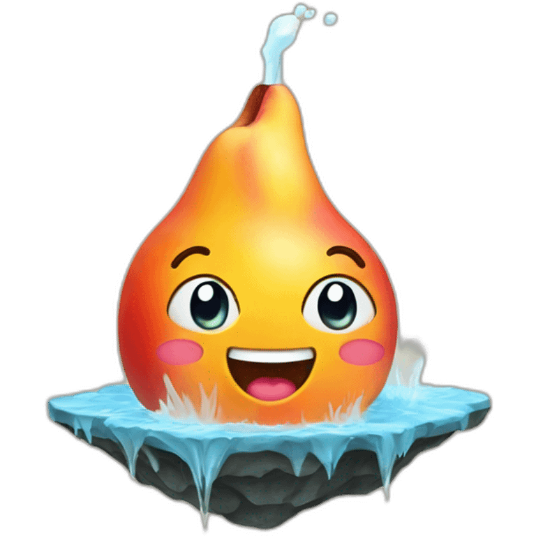 happy geyser peach emoji