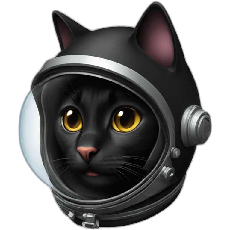 Black cat-cosmonaut kiss emoji