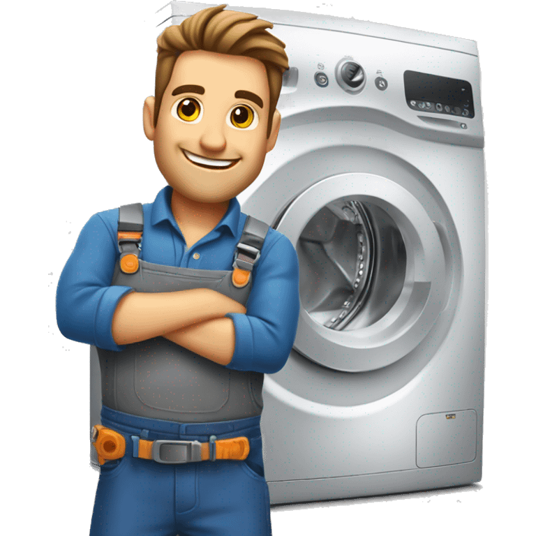 handsome washing machine repair men emoji