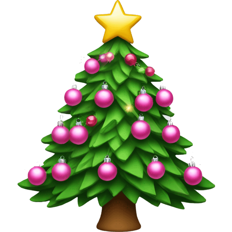 Christmas tree with pink ornaments  emoji