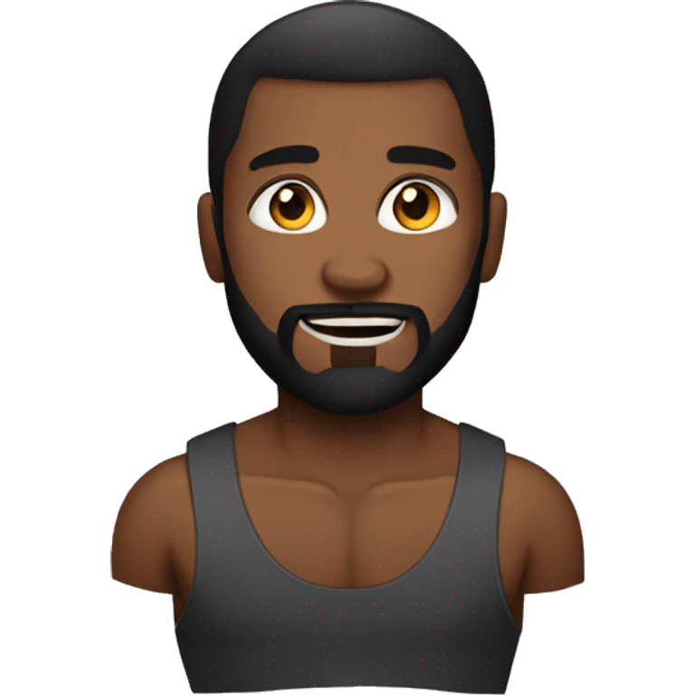 Muscular black man with beard  emoji