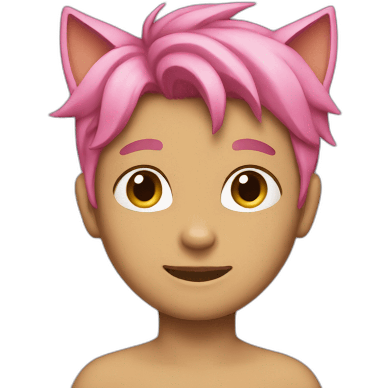 light brown catboy with pink hair emoji