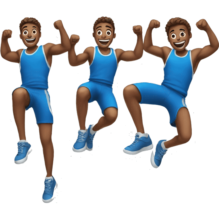 4 guys jumping and cheering emoji