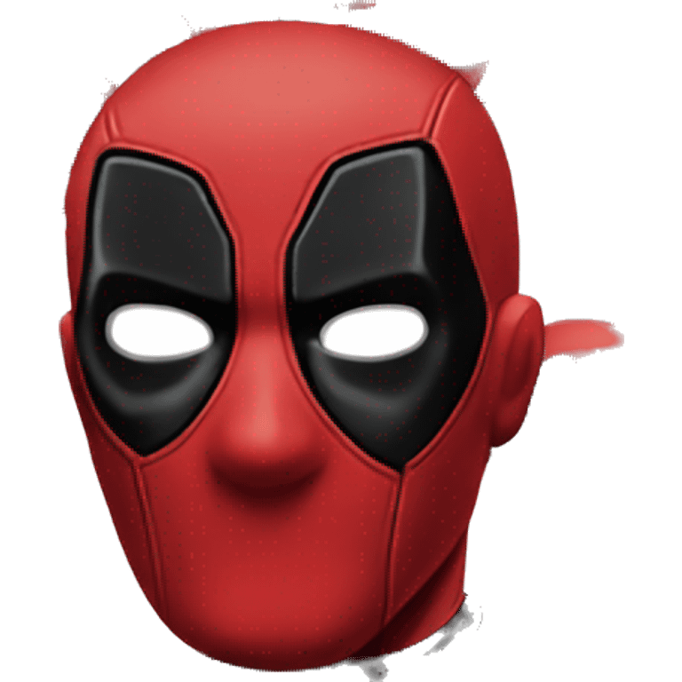 Make Deadpool with the same characteristics and details just change the colors to all black the red eye emoji