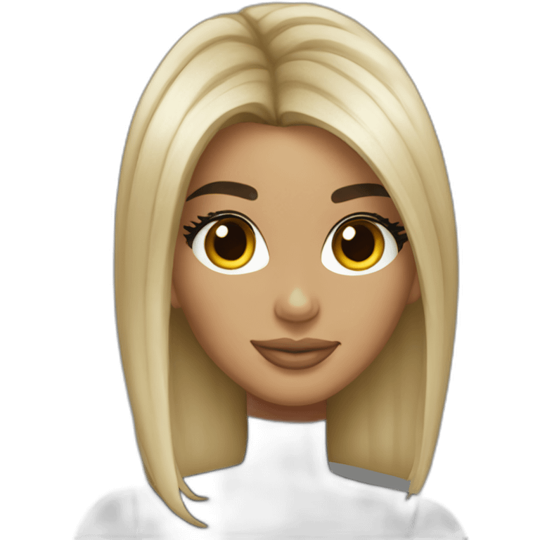 One Kim kardashian with hair black emoji