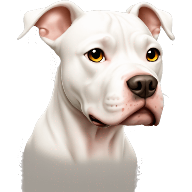 White pitbull with tan spots  emoji