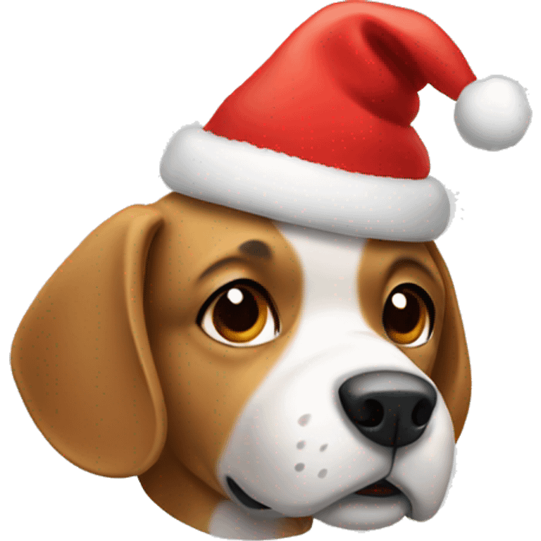 Dog wearing a Christmas hat  emoji