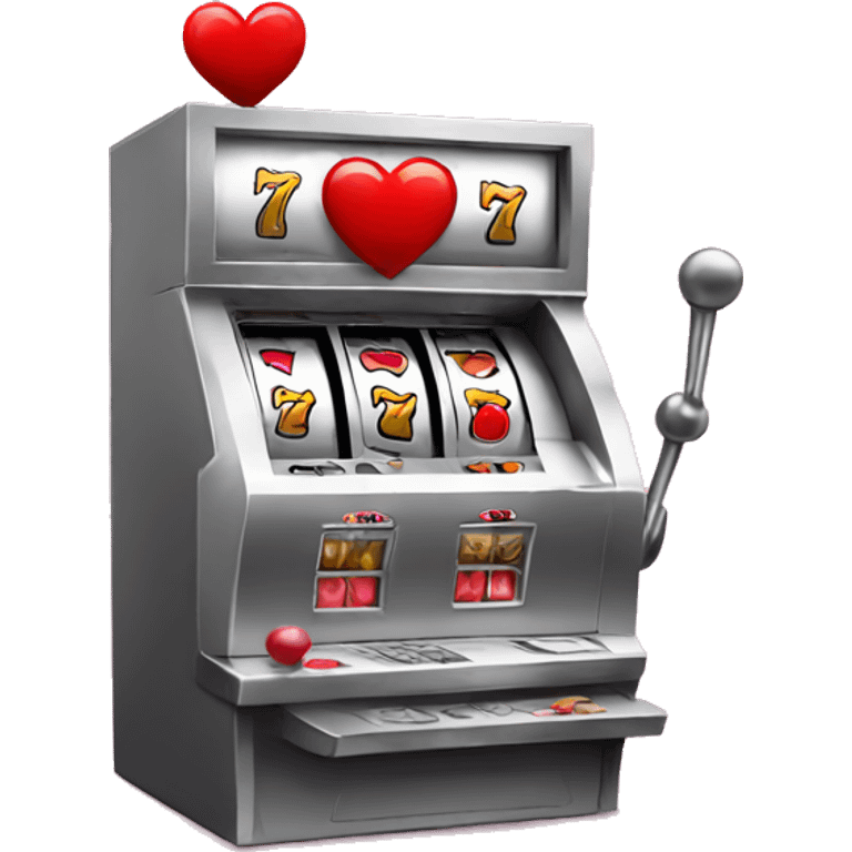 slot machine with heart emoji