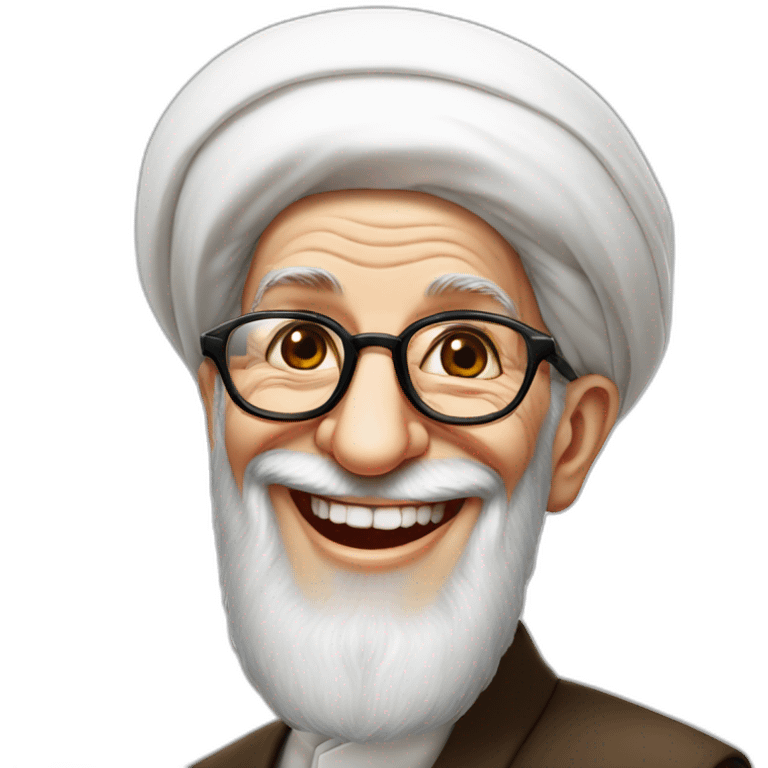 Mr.Khamenei is laughing with old glasses emoji