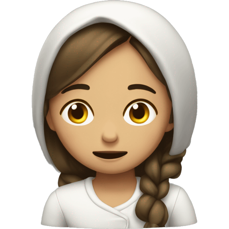 Niña rizada durmiendo  emoji