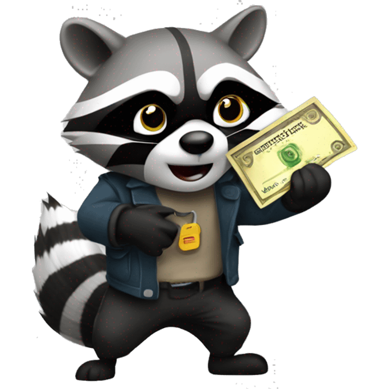 raccoon robbing bank emoji