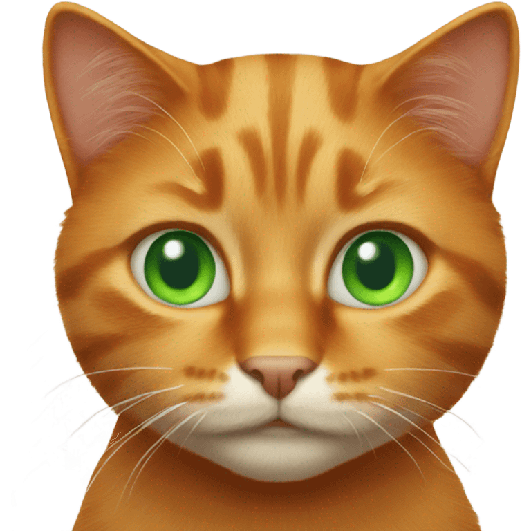 Ginger cat with green eyes emoji