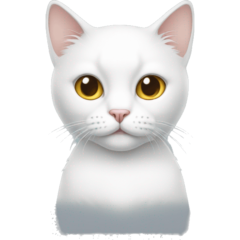 White Cat wearing a t-shirt emoji