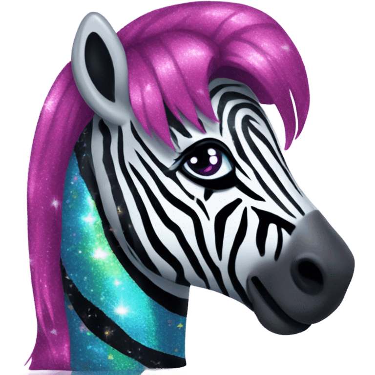 Lisa frank glitter zebra with Long hair emoji